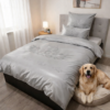Gemütliches Schlafzimmer mit Golden Retriever
